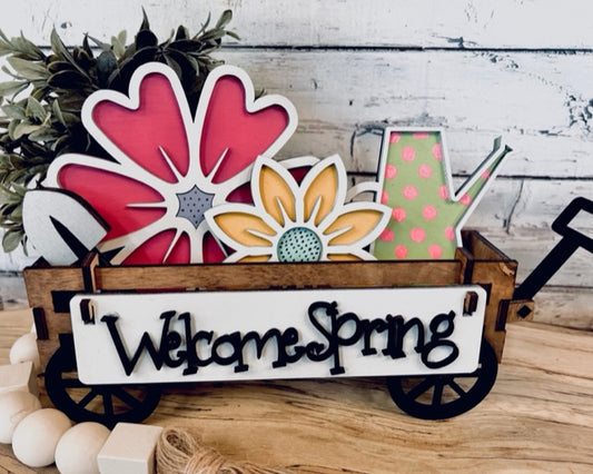Welcome Spring Wagon/Tier Tray Interchangeable Set