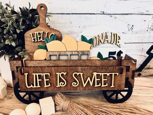 Life Is Sweet Lemon Wagon/Tier Tray Interchangeable Set