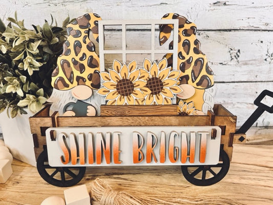 Shine Bright Gnome Wagon/Tier Tray Interchangeable Set